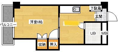 SIMPLE LIFE EMI (1DK/2階)の間取り写真