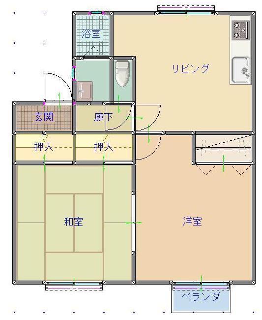 セント アンド リュース(2LDK/2階)の間取り写真