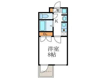 MONO・COMODO御前A棟B棟(1K/1階)の間取り写真