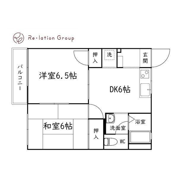 リバーサイド大竹B(2DK/1階)の間取り写真