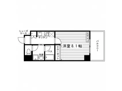 バルビエント(1K/1階)の間取り写真