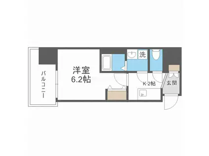 コンフォリア新梅田(1K/6階)の間取り写真