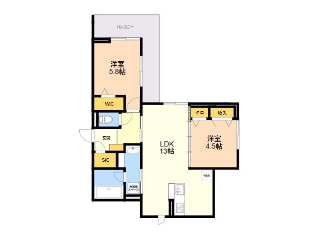 D-RESIDENCE光丘町A棟(2LDK/2階)の間取り写真