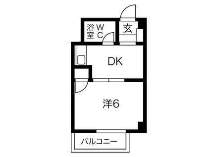 FINE CREST N12(1DK/2階)の間取り写真