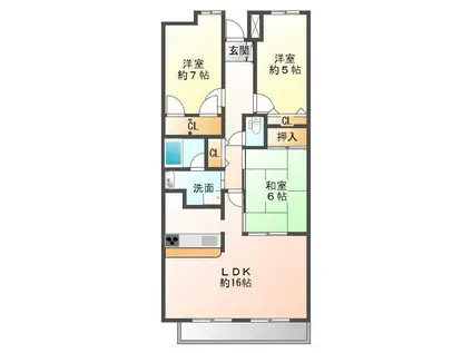 ウエステージ明石4番館(3LDK/10階)の間取り写真