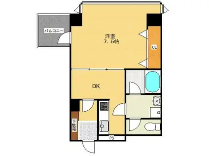 アリオス北里(1DK/2階)の間取り写真