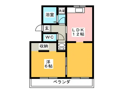 フォンテーヌ(1LDK/1階)の間取り写真