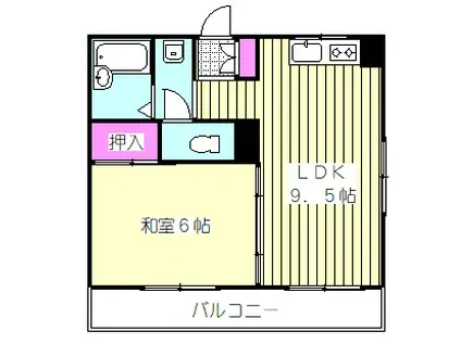 メゾン矢澤(1LDK/4階)の間取り写真