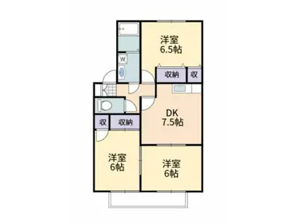 リヴェールB(3DK/2階)の間取り写真