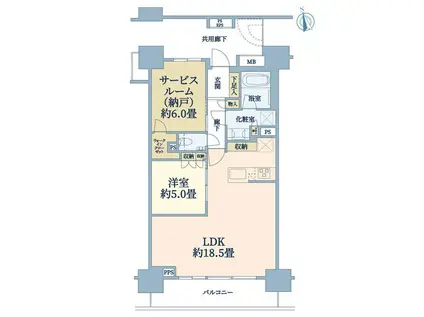 アールブラン湘南辻堂(1SLDK/9階)の間取り写真