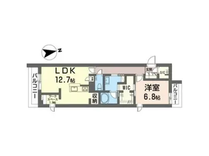 TJP白楽(1SLDK/3階)の間取り写真