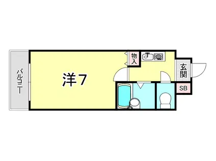 ヴィラカイチ(1K/4階)の間取り写真