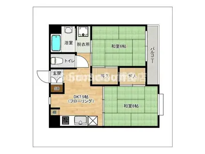 第11ダイヨシビル(2DK/3階)の間取り写真