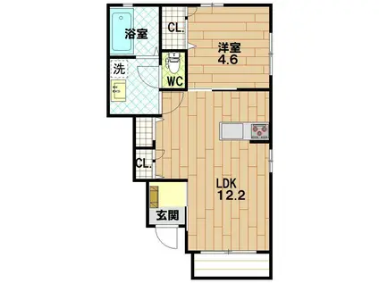 PROSPERITE M(1LDK/1階)の間取り写真