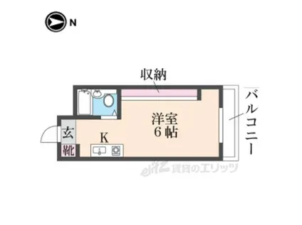 メゾン若江(ワンルーム/4階)の間取り写真