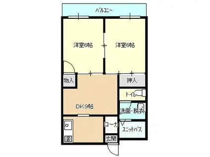 BAUHAUS舟入中町NO.18(2LDK/8階)の間取り写真