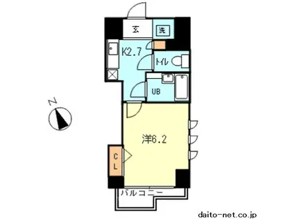 ラメールK・S(1K/4階)の間取り写真