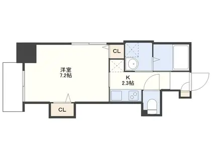 トリビュート大井手(1K/9階)の間取り写真