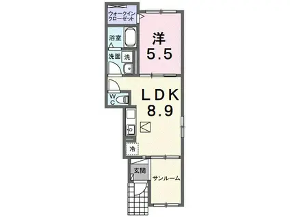 サニーフラットIII(1LDK/1階)の間取り写真