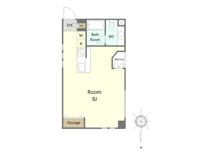 LIMA COURT(ワンルーム/2階)の間取り写真