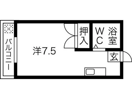 メゾン安田(ワンルーム/2階)の間取り写真