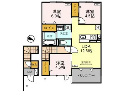 HANANO・SAYUME SAYU(3LDK/2階)の間取り写真