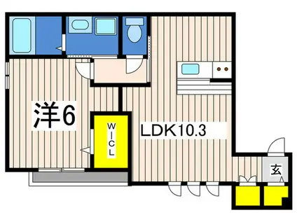 西区中央計画(1LDK/3階)の間取り写真