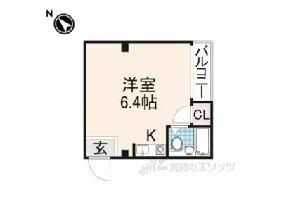 ハマンション枚方元町(ワンルーム/2階)の間取り写真