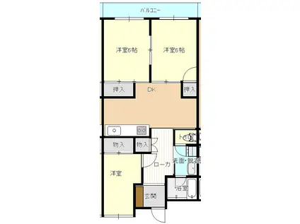 木村ビル(2LDK/2階)の間取り写真