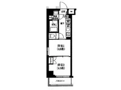 アイル グランディール蒲田(2K/1階)の間取り写真