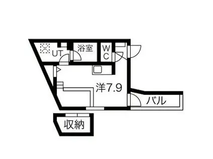 プリシェール名塚(ワンルーム/3階)の間取り写真