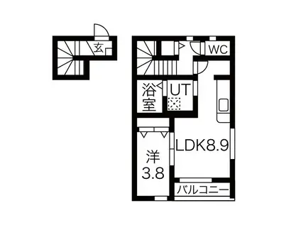 OLIVE5番館(1LDK/2階)の間取り写真