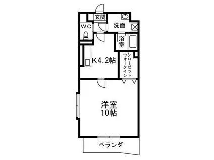 SANDY BEACH(1K/2階)の間取り写真