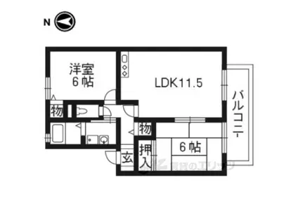 ペイサージュ(2LDK/1階)の間取り写真