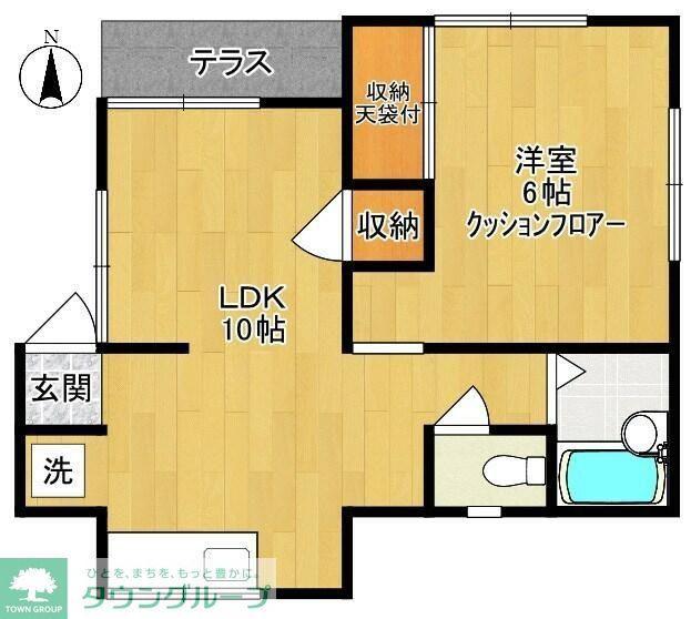 久保寺アパート(1LDK/1階)の間取り写真