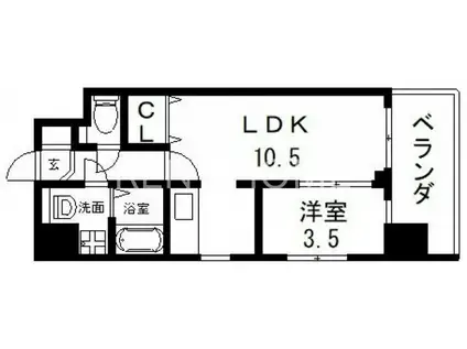 カウニス布施(1LDK/2階)の間取り写真