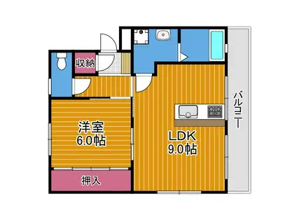 ライトコート(1LDK/1階)の間取り写真