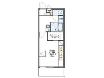 レオパレスリベルテ(1K/3階)の間取り写真