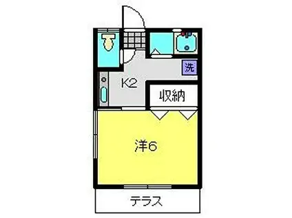 大澤ハイツ(1K/1階)の間取り写真