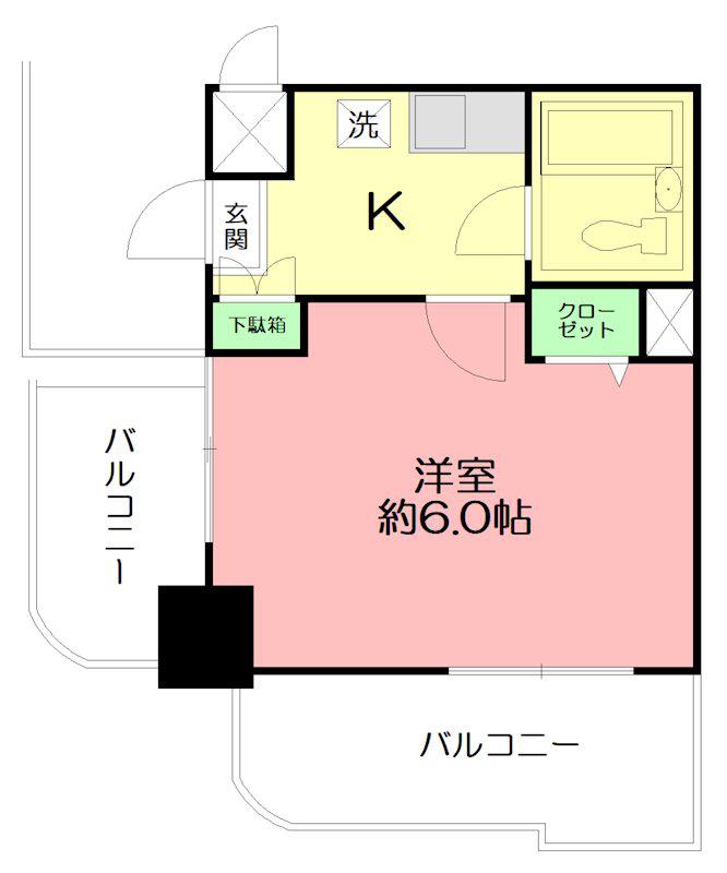 ライオンズマンション海老名第3(1K/3階)の間取り写真