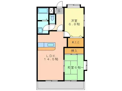 ロジュマンN・K(2LDK/2階)の間取り写真