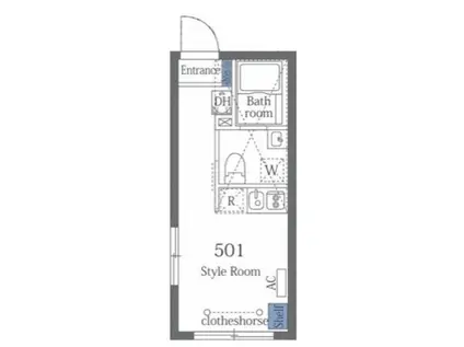 ラフォート上野根岸(ワンルーム/5階)の間取り写真