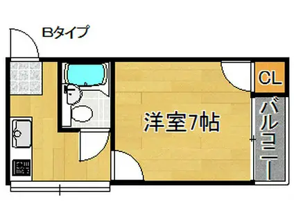 トミーズ玉出(1K/1階)の間取り写真