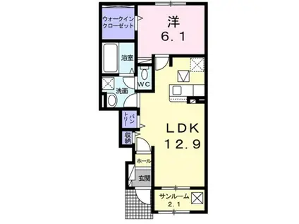 グレースハイランド小諸(1LDK/1階)の間取り写真