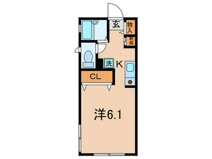 ディアコート(1K/2階)の間取り写真