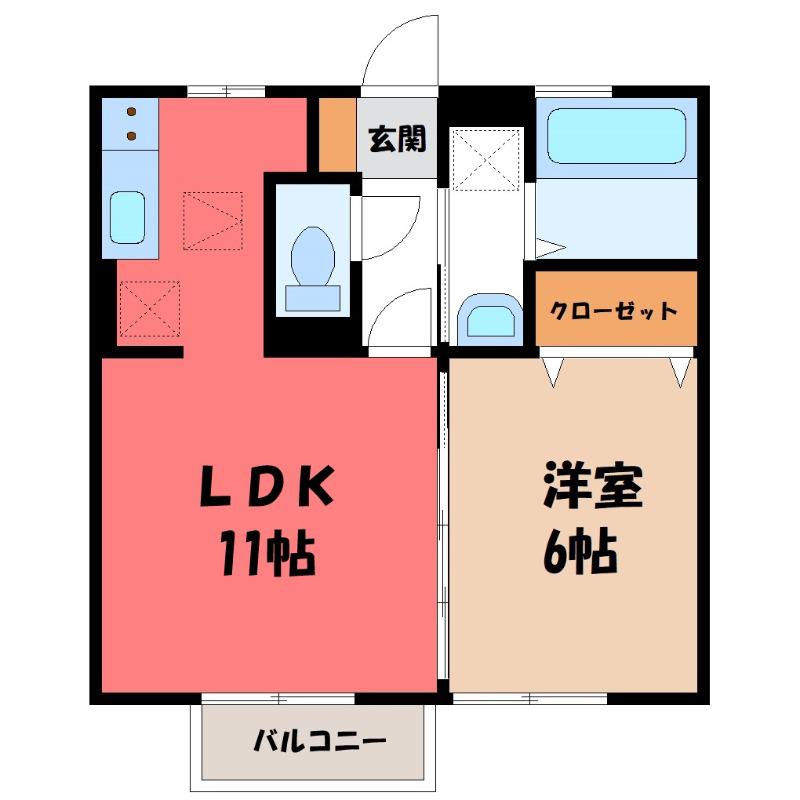 ポレール(1LDK/1階)の間取り写真