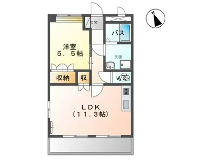 リバーブリーズ・天辰(1LDK/1階)の間取り写真