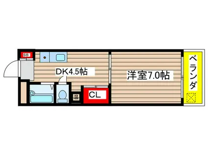 第2中川ビル(1DK/4階)の間取り写真