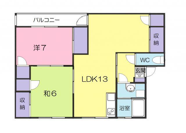 PALAZZOFELICE(2LDK/1階)の間取り写真