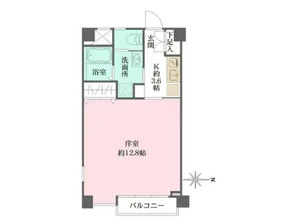 BOKKEN SEIYODO ボッケンセイヨド(1K/3階)の間取り写真